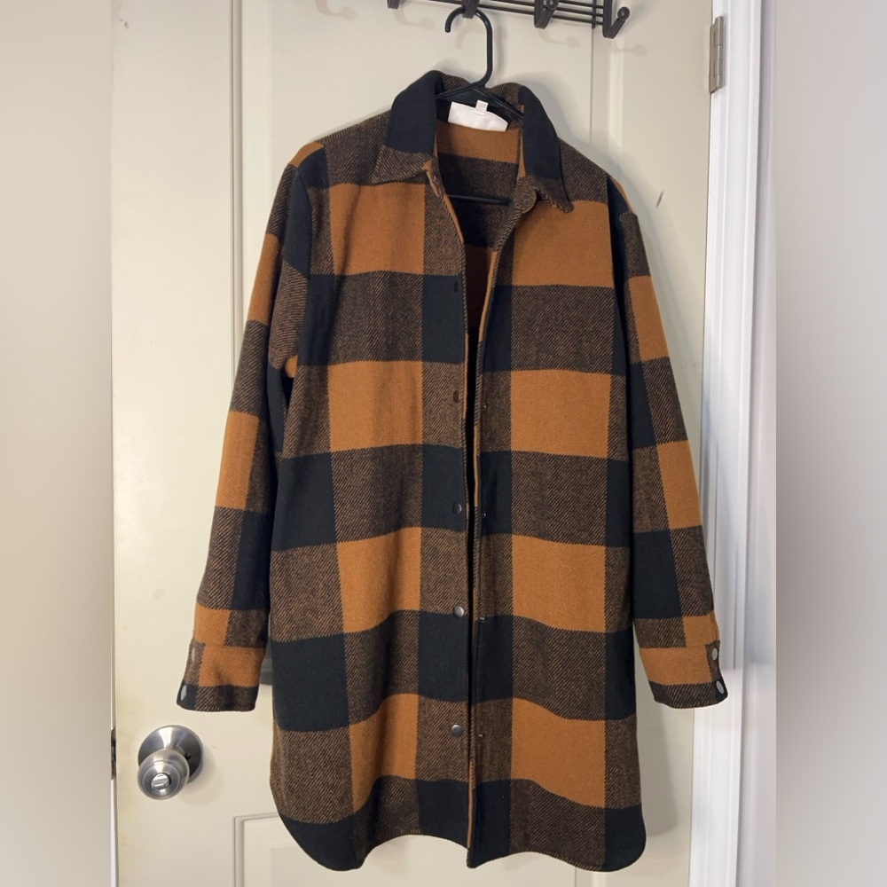 BB Dakota Steve Madden buffalo plaid shirt jacket - BROWN PLAID - SIZE L
